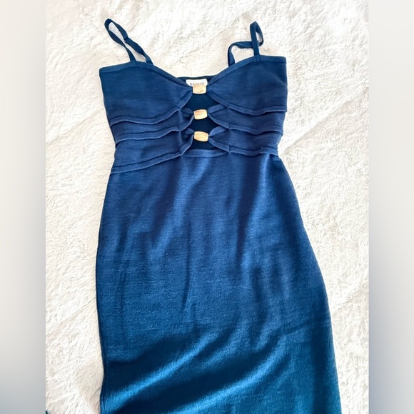 Runaway The Label Navy Cut-Out Maxi Dress XL – Sexy Bodycon Party/Evening Gown - Picture 1 of 3